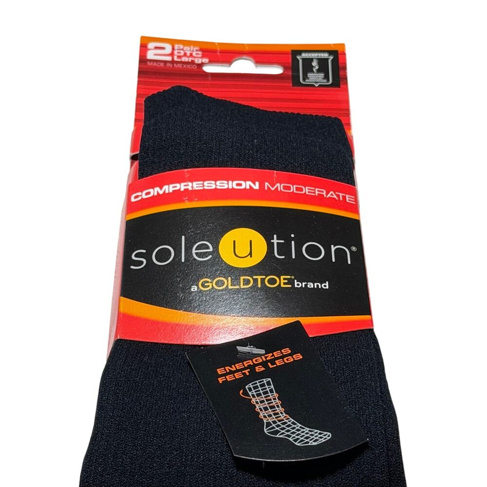 Gold Toe 2 pairs Compression Mild Knee High size M Black
